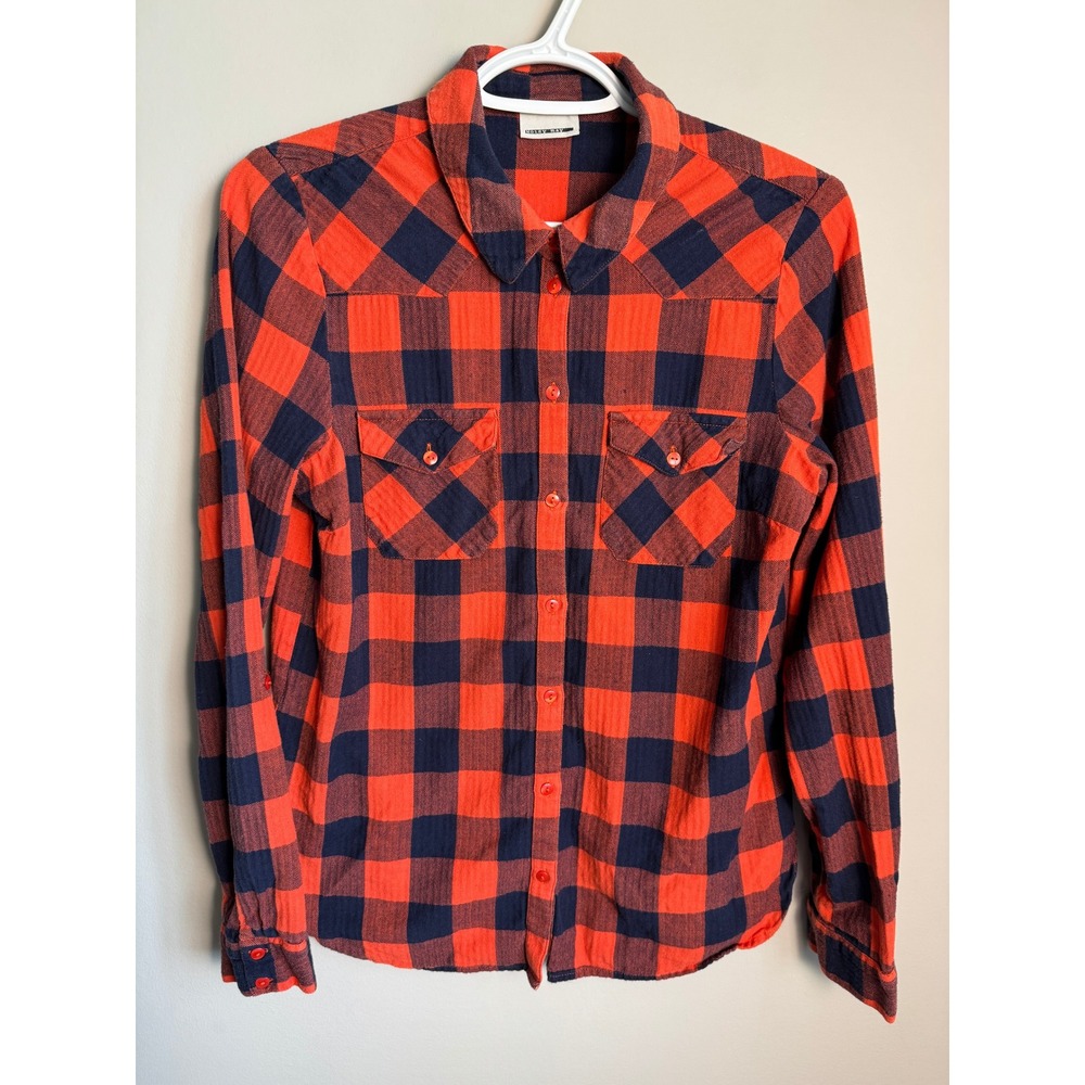 Noisy May Flannel Plaid Button Up Western Shirt M Gorpcore Grunge Cabin Camping